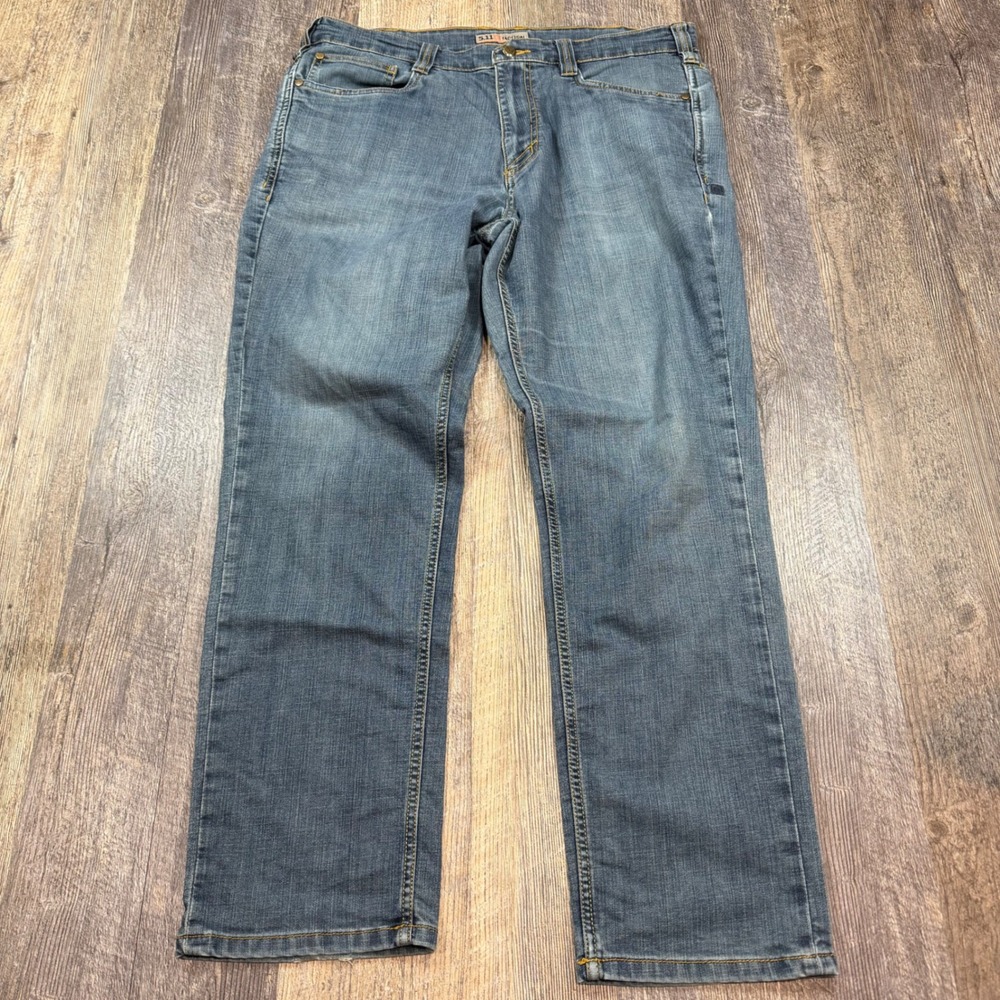 5.11 Tactical Defender-Flex Jeans Mens 36x30 (FITS 36x29) Blue Straight Leg